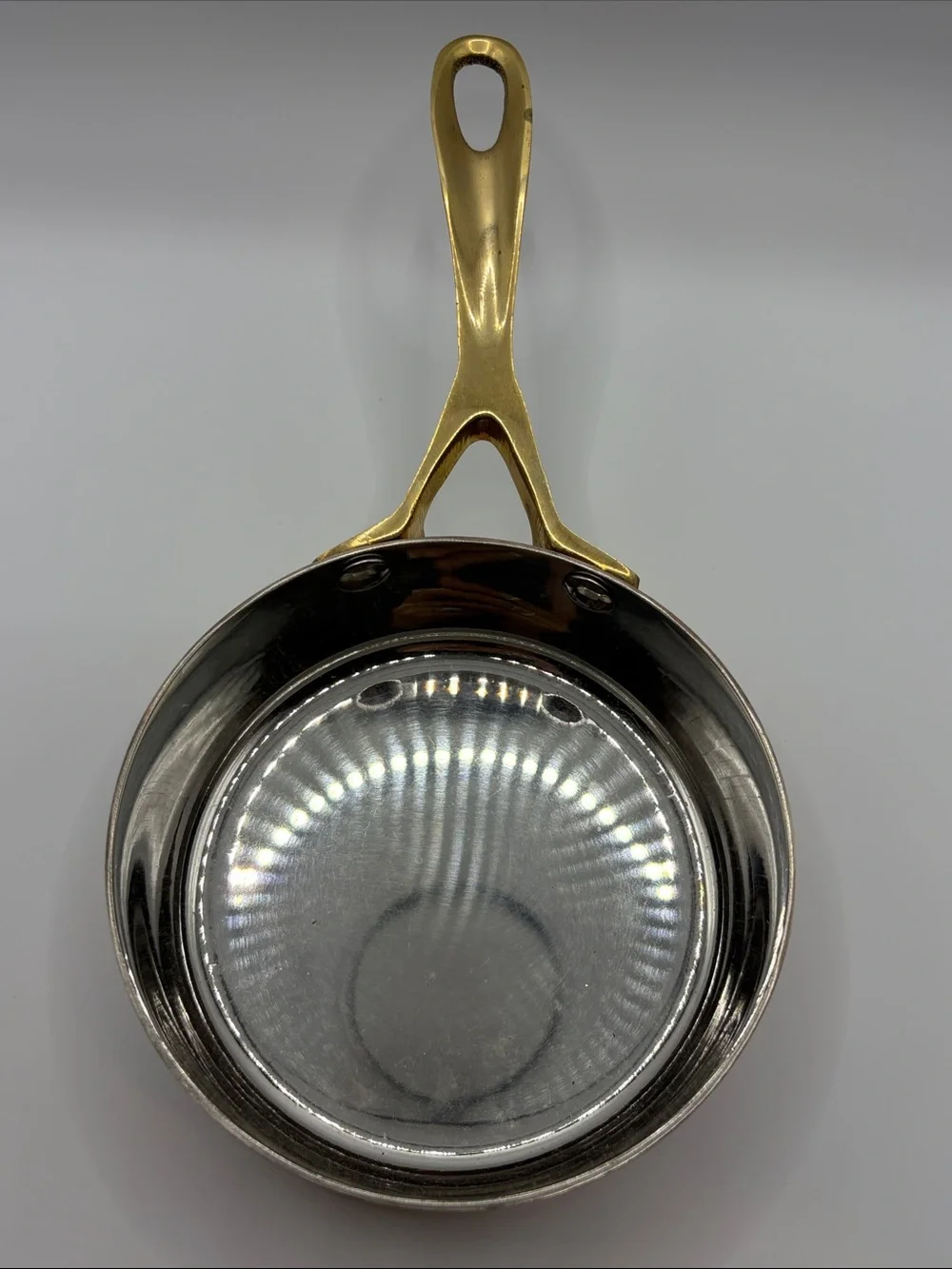 Mini Copper Sauté Pan with Brass Handle Cookware Kitchenware Farmhouse Cottage